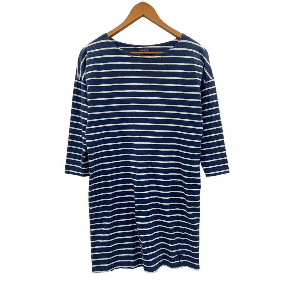 patagonia navy striped long sleeve tee dress